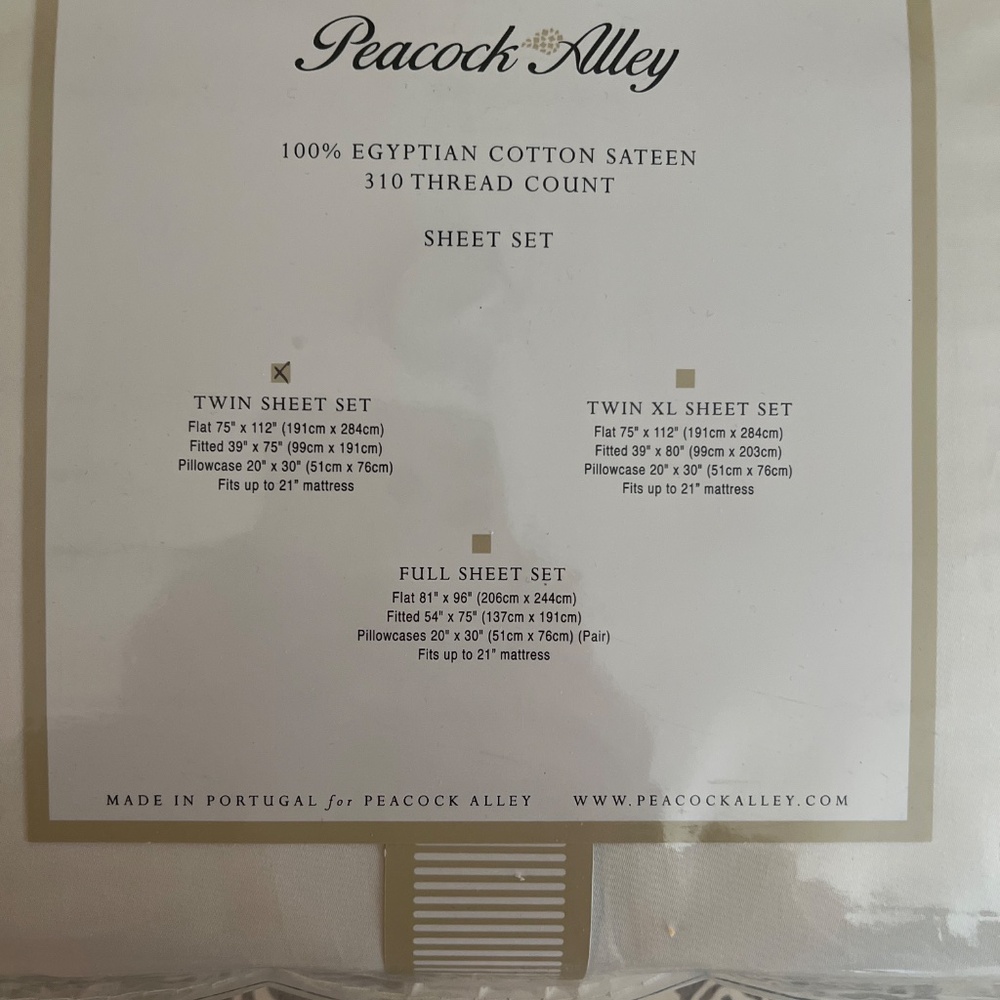 Peacock alley twin sheet set NWT - Picture 2 of 5